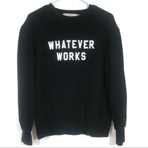 H&M  “Whatever Works” Black Long Sleeve Pullover